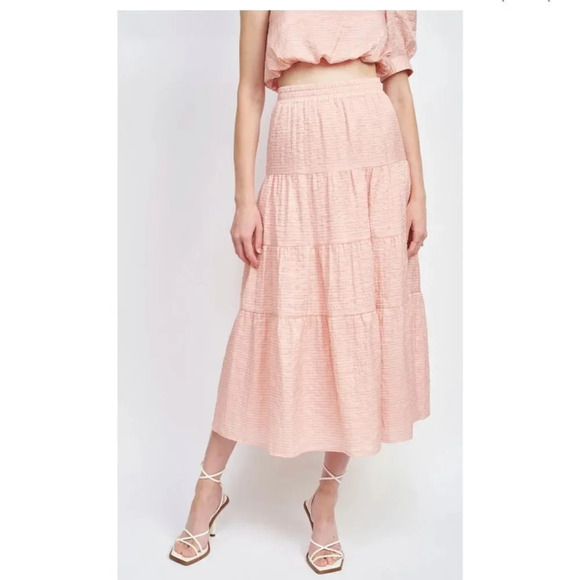 En Saison Riley Stripe Midi Skirt - Picture 4 of 13